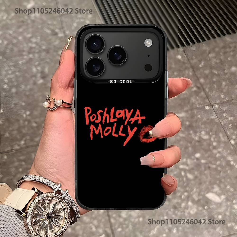 P-Poshlaya M-Molly Band For Black Candy Matte Cover iPhone 17,16,15,14,13,12,11,Pro,MAX,Plus