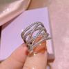 Accessories Ladies Exaggerated Luxury Ring Ring Micro Zircon Ring Ring
