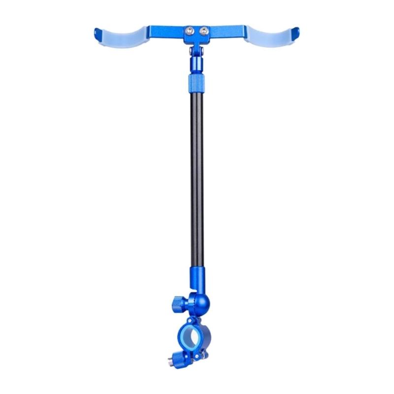 

Portable Boats Fishing Rod Holder Rack 180° Rotating Aluminum Bracket Hold 2 Rod Foldable Telescopic Detachable Holder синій