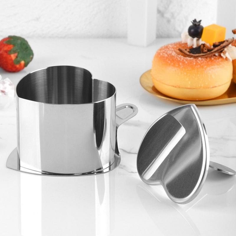 Heart Cake Mold Baking Cake Ring Stainless Steel Mousse Cake Ring Mold With Press Set Baking Bakeware For Professional Bakers