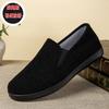 New old Beijing cloth shoes men's soft-soled work comfortable breathable lazy casual corduroy non-slip men's black-soled shoes