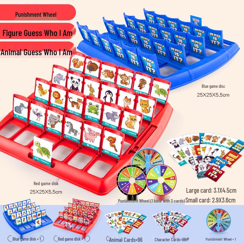 Ben Kimim? İki Oyunculu Kart Oyunu - İnsanları ve Hayvanları Tahmin Et, Ebeveyn-Çocuk Etkileşimli Eğitici Masa Oyunu