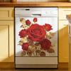 Rote Rose Goldene Blätter Vinyl Aufkleber 34x34cm für Wohnkultur