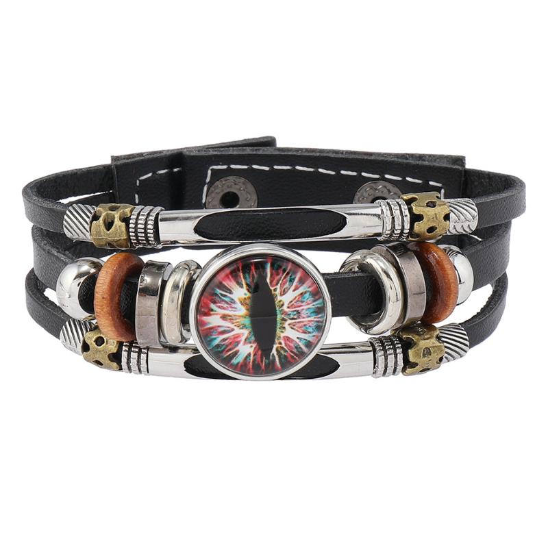 Kreatives Perlen Teufelsauge Mehrschichtiges Leder Verstellbares Armband Unisex Schmuck Accessoires Geschenke