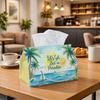 1pc Modern Coastal Tissue Box | Multi-Functional Napkin Dispenser, Two Sizes Available Suitable for Home, Parties, Car Decoration Sailboat Ocean Tropi