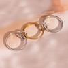 Multiple Layers Strand Loop Indext Finger Zircon Rings for Women Stainless Steel Gold Plated Ring