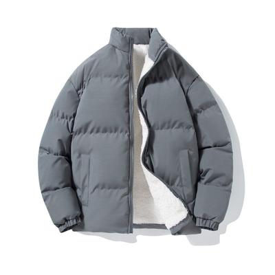 Herren verdickte Baumwolljacke mit Stehkragen - Vielseitige lockere Passform, einfarbig, mit Samtfutter.