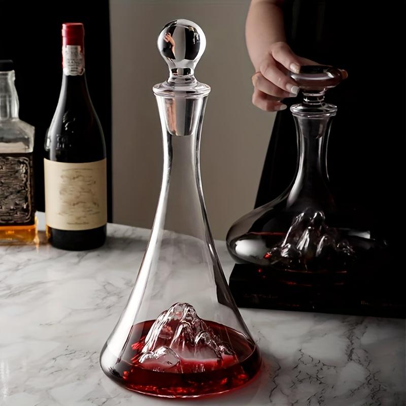 Handcrafted Wine Decanter Featuring an Ice Mountain Motif, Perfect for Aerating Red Wine Without The Need for Electricity