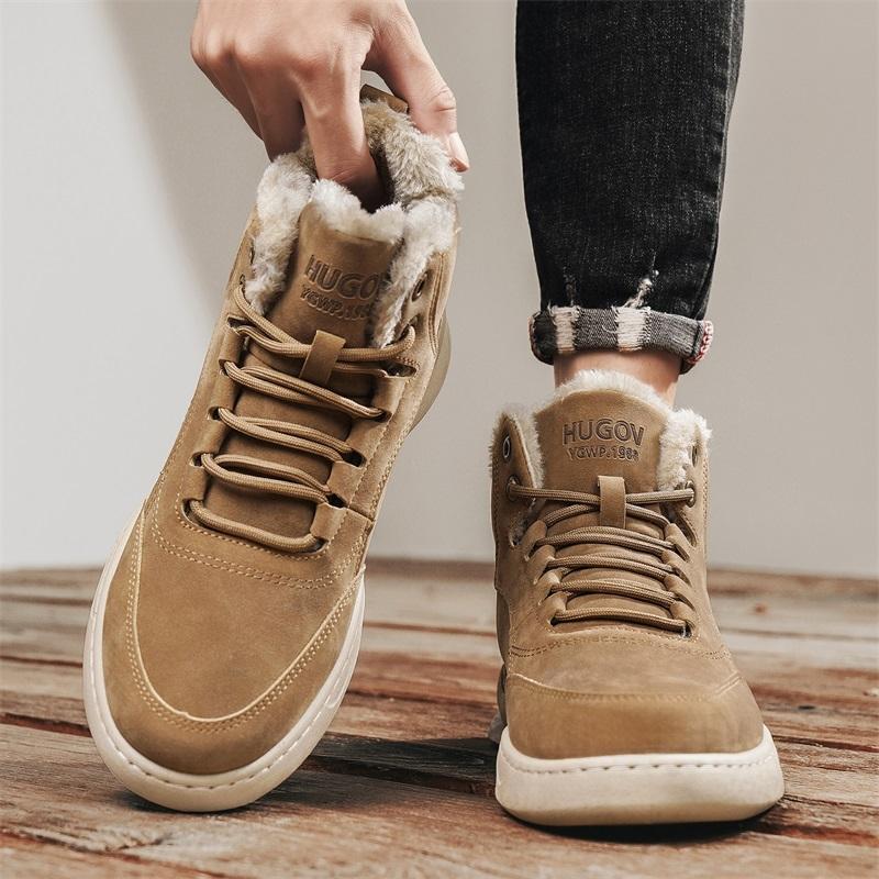 Vintersnøstøvler for menn Holder varmen Bomullssko Utendørs tursko Plysj Varm Høy ankelstøvler Joggesko