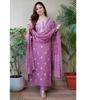 Designer Party Wear Women Cotton Blend Kurta Pant Dupatta Set Indian Pakistani Kurti Salwar Suit