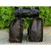 Saddle Bags Three Black Leather Motorcycle Side Pouch Panniers 3 Bags Combo Pack
