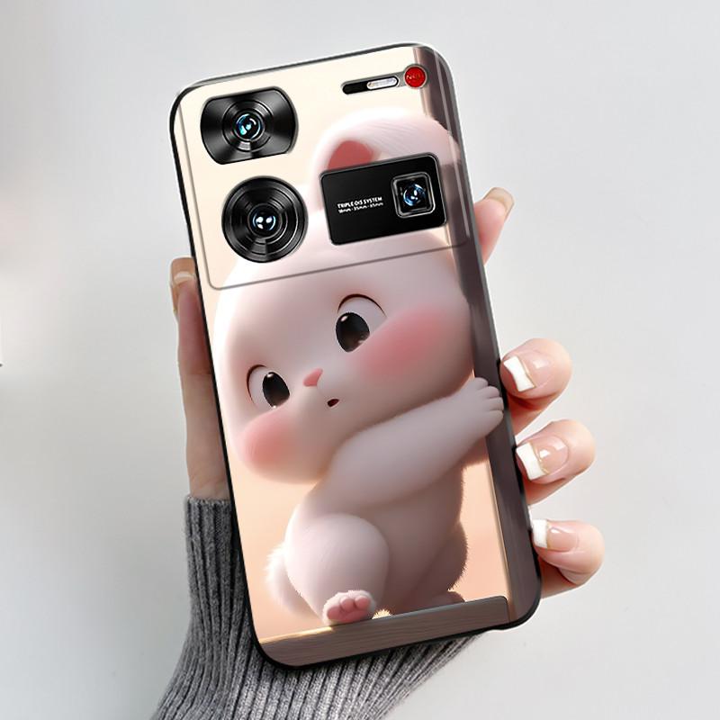 Cute Case For ZTE Nubia Z60 Ultra 5G Capa Fundas Printing Shells Protective Back Cover Soft Silicone Cartoon Black Casing Coque