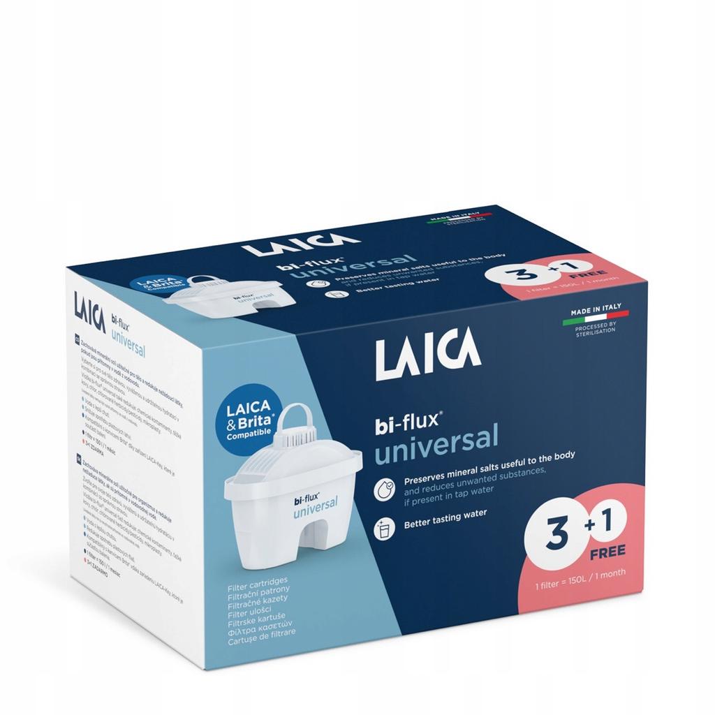 LAICA BI-FLUX Universal filter cartridge for water jug, 4 pieces