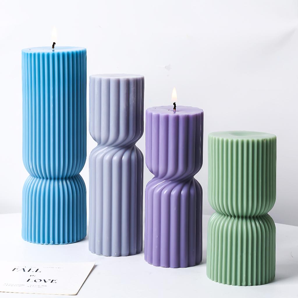 3D Geometric Silicone Candle Mold New Texture Cylindrical Scented Soap Mold DIY Square Column Hexagonal Cylinder Mold Home Decor