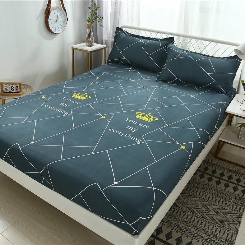 Floral Printed Bed Sheet Washed Bedding for Single and Double Beds