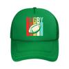 Retro Rugby Graphic  Mesh Baseball Cap Dad Hat Hip Hop Snapback Cap