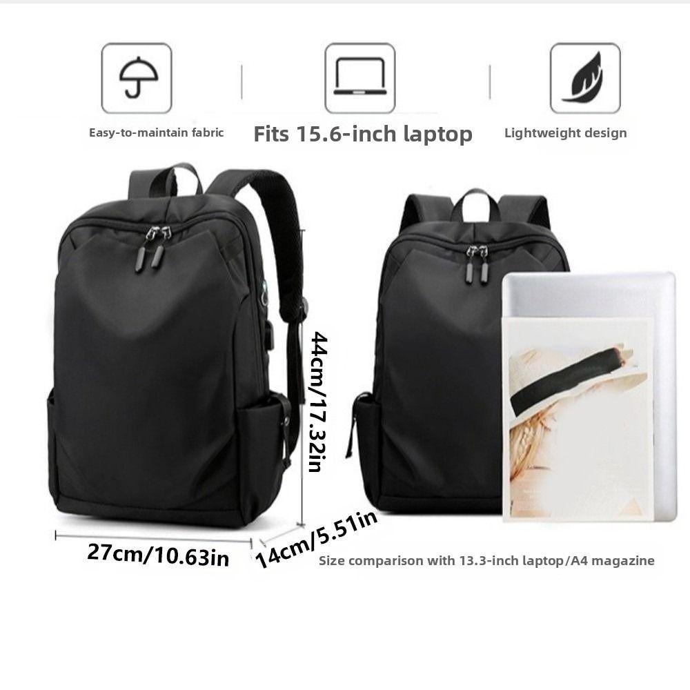16 Inch Laptop Rucksack with USB Port Student Schoolbag Casual Computer Bag  for Outdoor