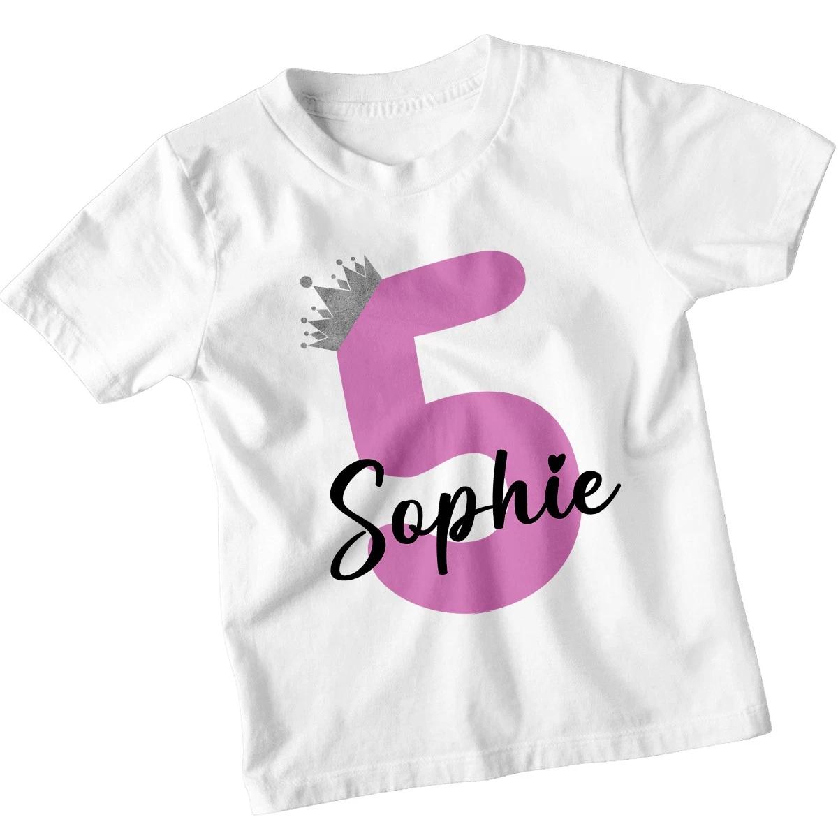 Personalised Sophie 5th Birthday Girls T-Shirt Custom Name Age Kids Tee 120