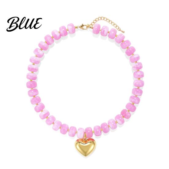 Charmanter Hals Schmuck Klobiger Bunter Perlen Choker Harz Perlen Halskette