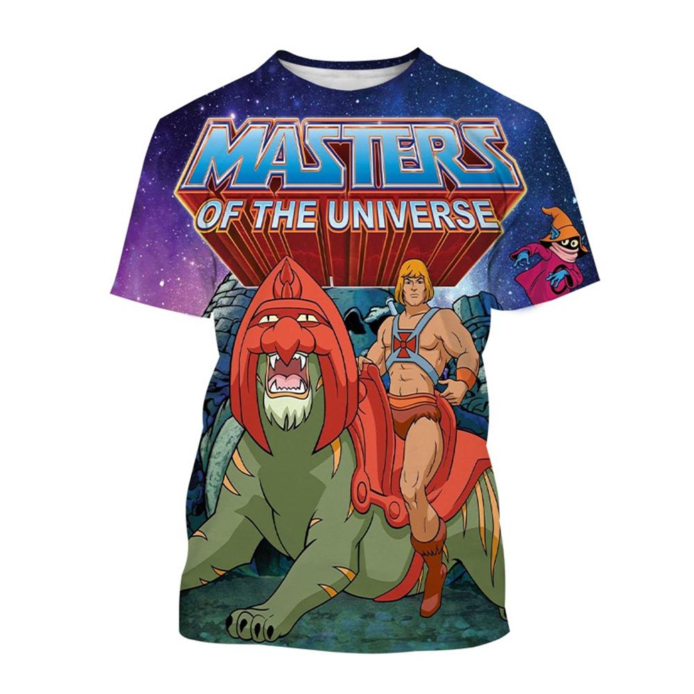 Camiseta de manga corta con estampado 3D para niños,camisa de Anime de dibujos animados,He-Man,Universe Master,informal,