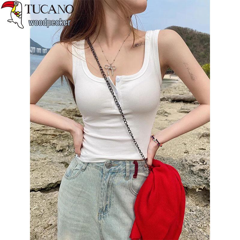 Women s Button-Front Design Camisole Top M