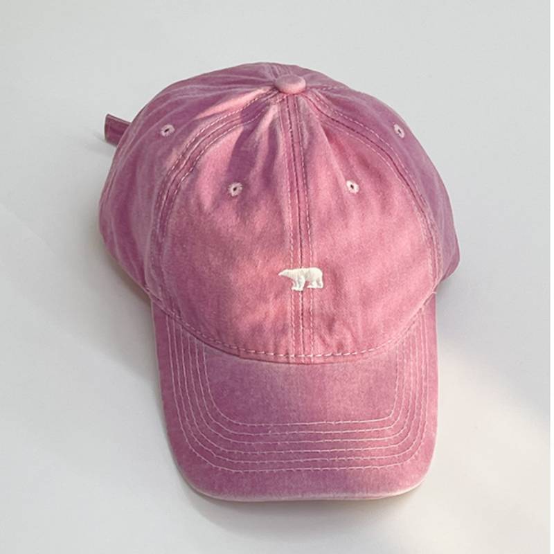

Bear Polar Embroidery Baseball Cap Sunhat Sun Protection Peaked Caps Fashion рожевий