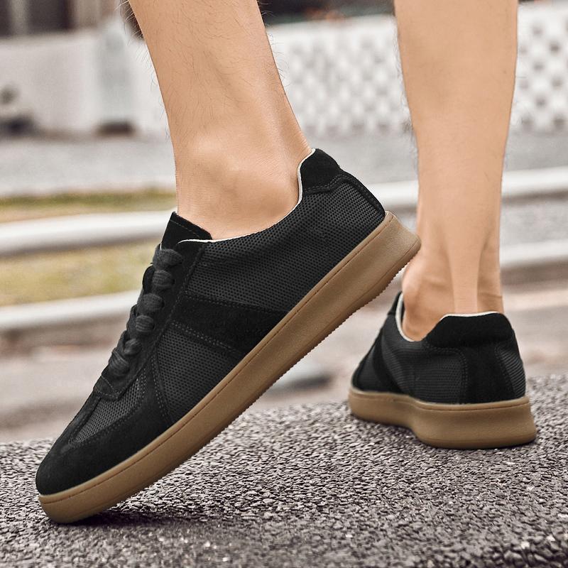 Fashion Mesh Cloth Men Casual Shoes Lace-Up Breathable Skate Shoes Fashion Men Male Comfortable Walking Shoe All-match Outdoor Flats