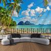 Bedroom Landscape Tapestry Sea View with Coconut Trees Home Mural Art Wall Decoration Aesthetic Garden Hanging Decor