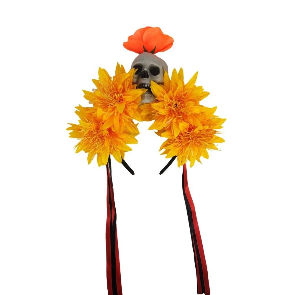 Scary Flower Halloween Headband Simulated Flower Halloween Skull Hairhoop Girls