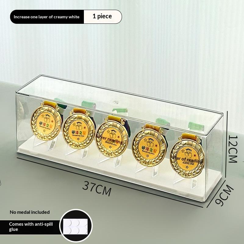 1 Set Porta Medaglie d'Oro Rettangolare in Plastica Scatola Porta Medaglie Maratona da Tavolo Impilabile Organizer per Monete Souvenir