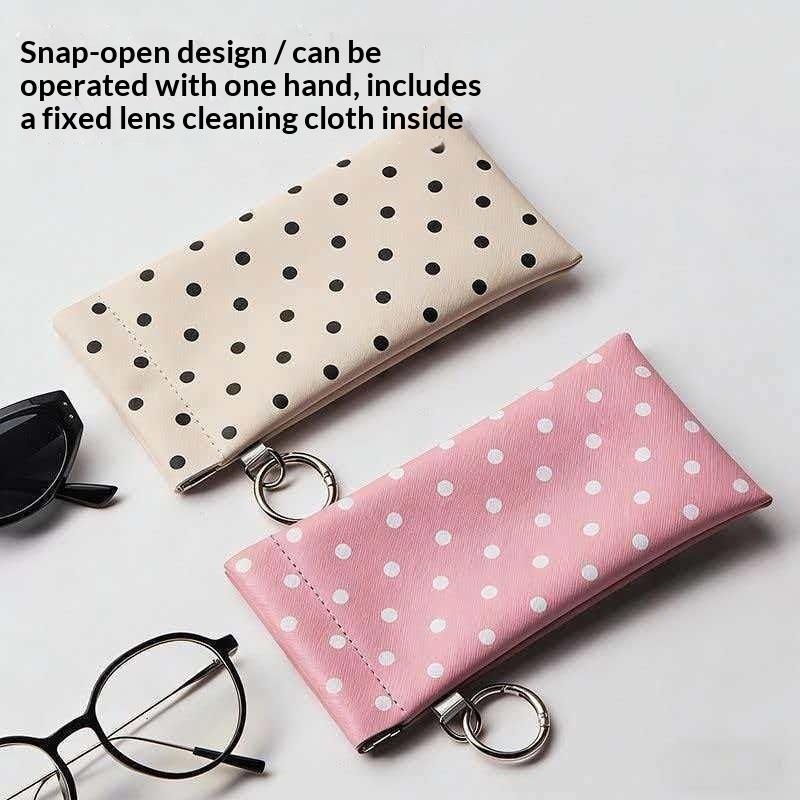 Protective Eyeglass Case Polka Dot Design Sunglasses Pouch for Fashionable Added Style