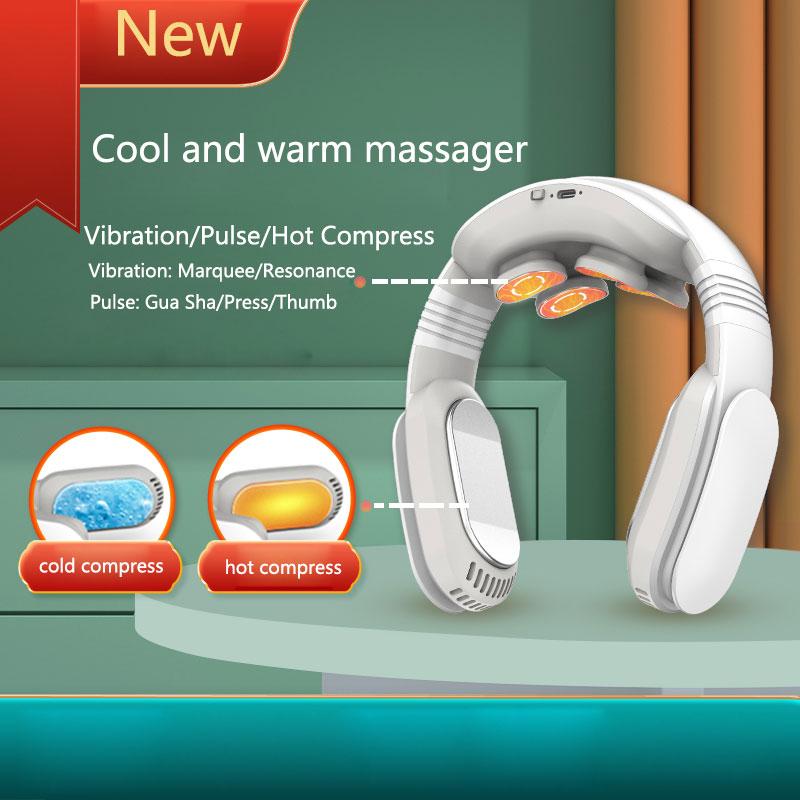 Electric Neck Massager 3 Modes Low Frequency Pulse Vibration Neck Massager Cold And Warm Dual-use Health Care Relaxation Machine