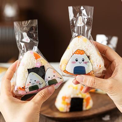 10/50/100 Mixed Triangular Rice Ball Packaging Bags, Disposable Japanese-Style Conical Sushi Packaging Bags, Cartoon Easy-To-Tear Seaweed S