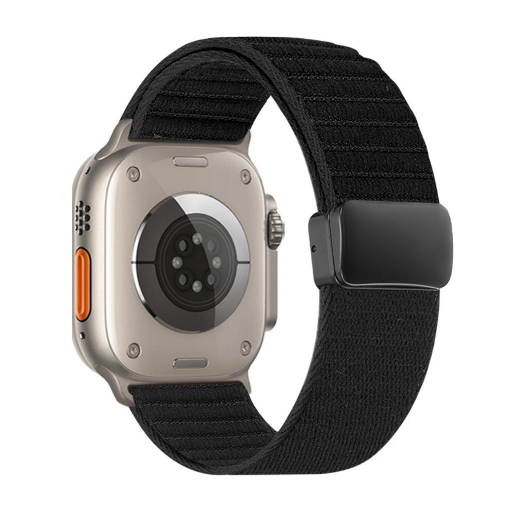 Watch Band For Apple Watch Series 11 10 42mm / 9 8 7 41mm / SE3 SE2 SE 6 5 4 40mm / 3 2 1 38mm Magnetic Clasp Wave Pattern Nylon Wrist Strap