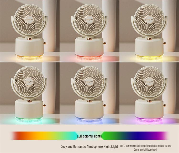 USB-Powered Oscillating Humidifier Fan - Portable Desktop Cooling for Dorms and Offices