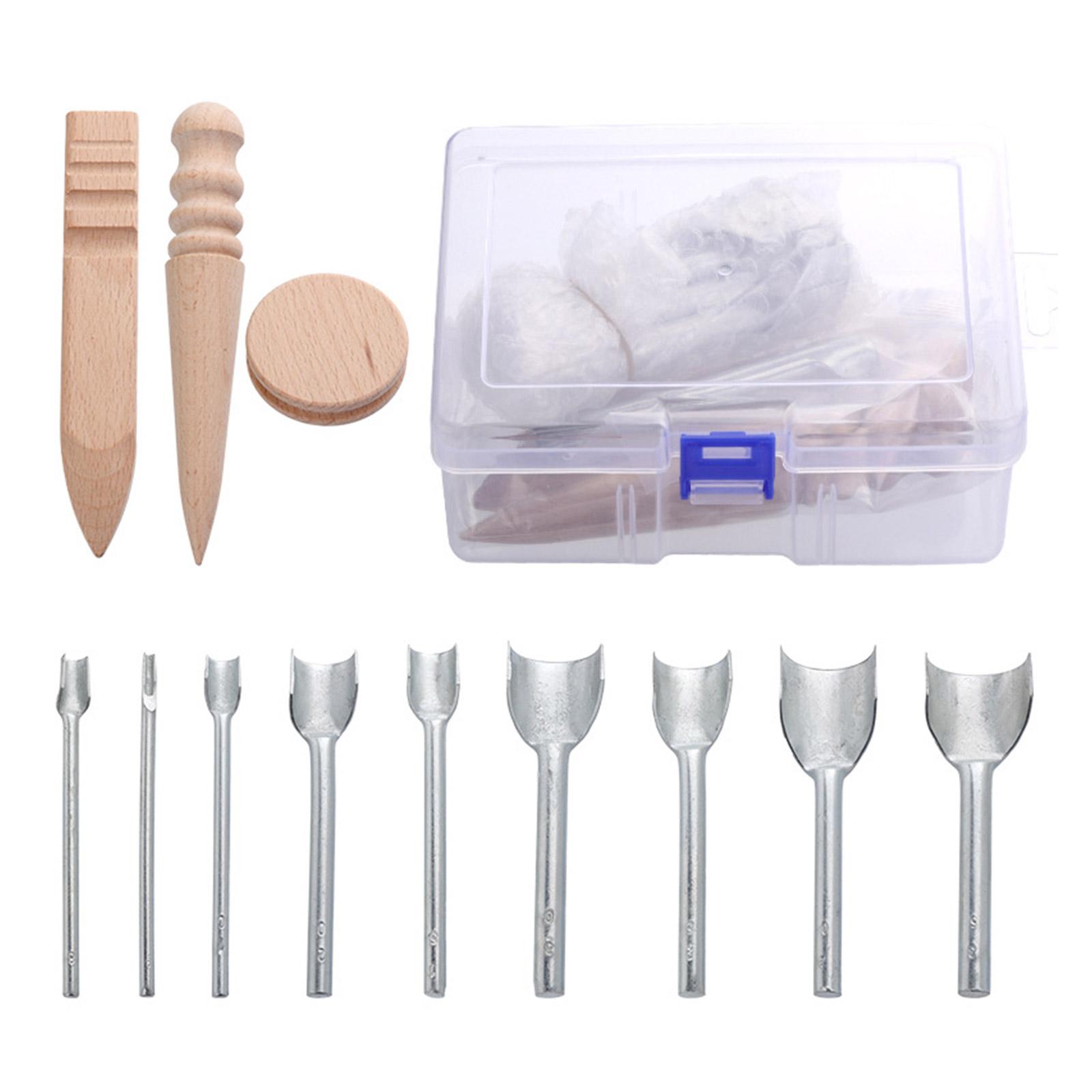 12Pcs Half-Round Cutter Punching Tool Leather Edges Burnisher for Leather Strap Belt Wallet, Leather Craft Working Tool 1