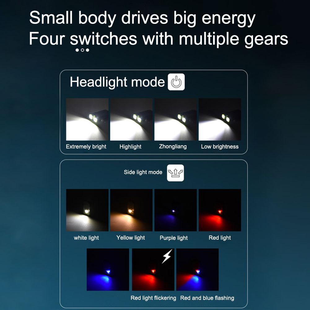 Powerful LED Flashlight Keychain USB Charging Camping Spotlight Torch 600LM Alarm Emergency Lamp for Camping Fishing Walking