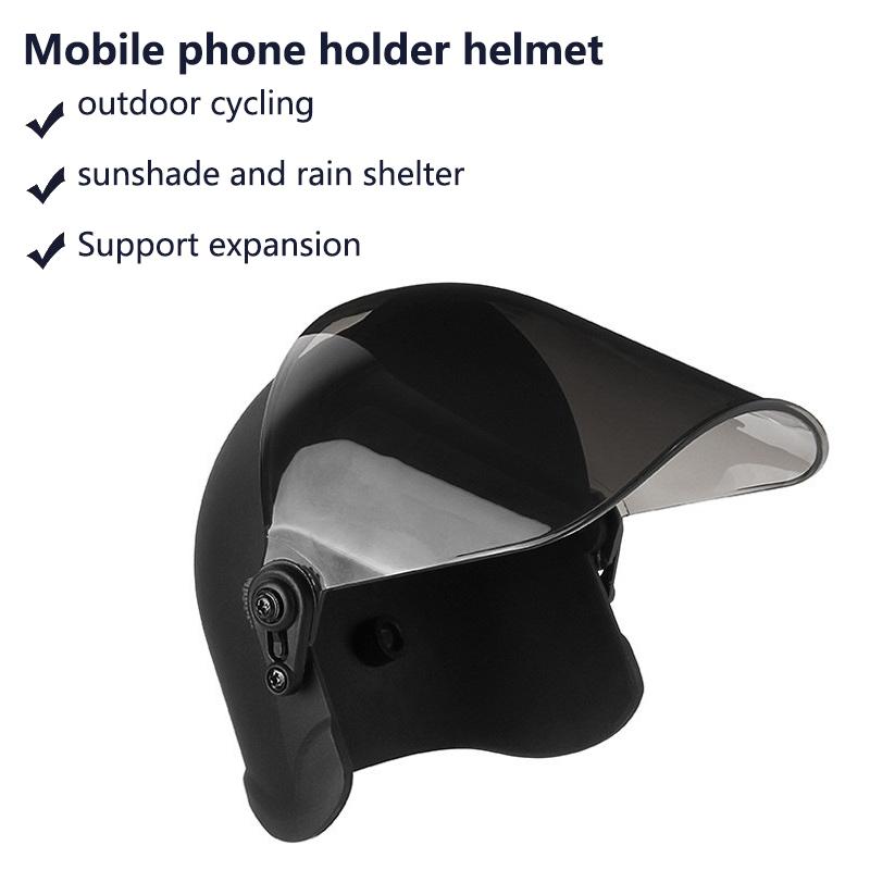 Motorcycle Phone Mount with Sun Shade Heavy Duty Helmet Phone Holder Anti-Drop for Motorbike Off-Road Adventure Trips