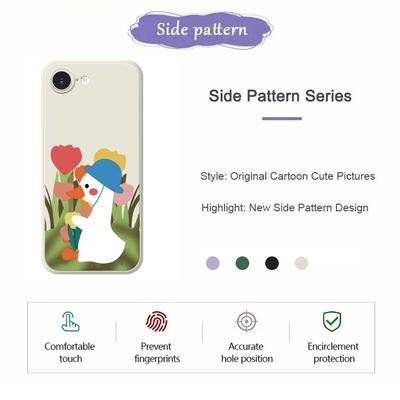 Etui na iPhone 16e z nadrukiem wzoru kreskówkowej kaczki, z prostymi krawędziami, tylna pokrywa telefonu TPU