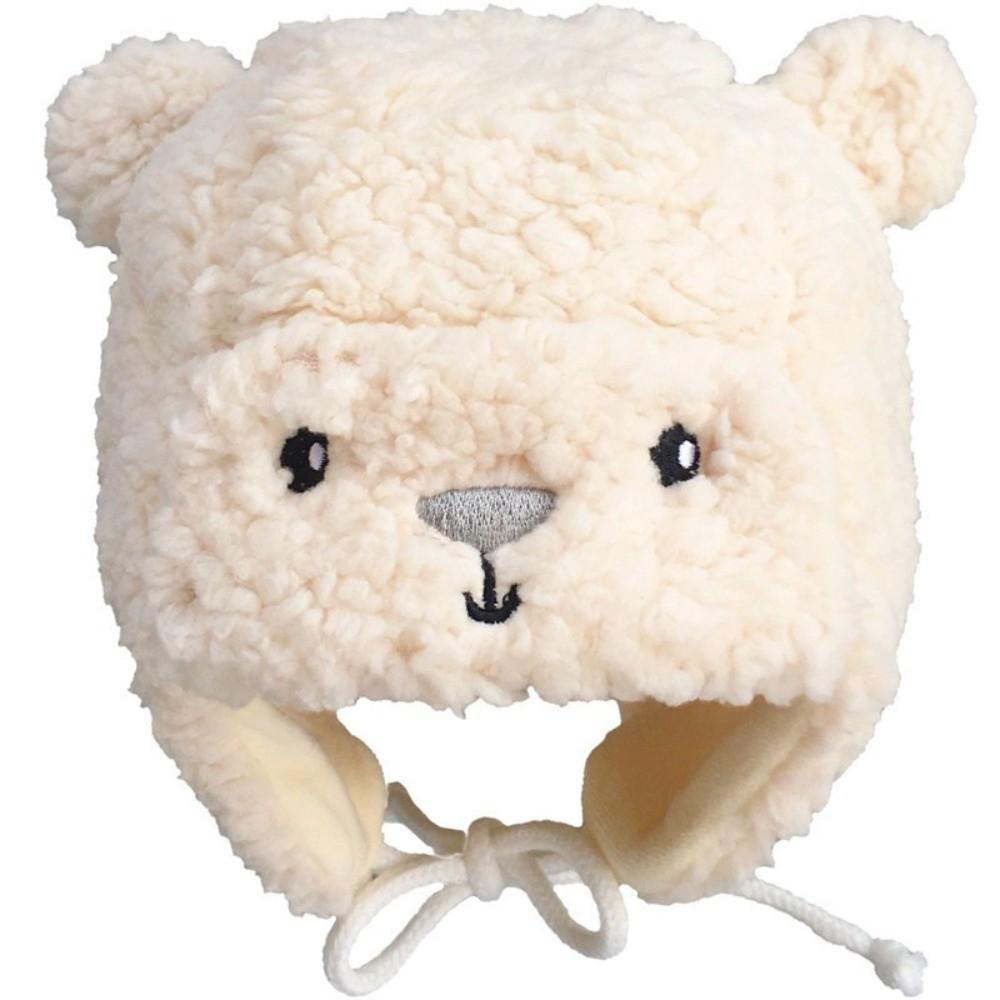 Lamb Fleece Kids Earmuffs Cap Plush Lined Bear Beanie Cap New Baby Cap