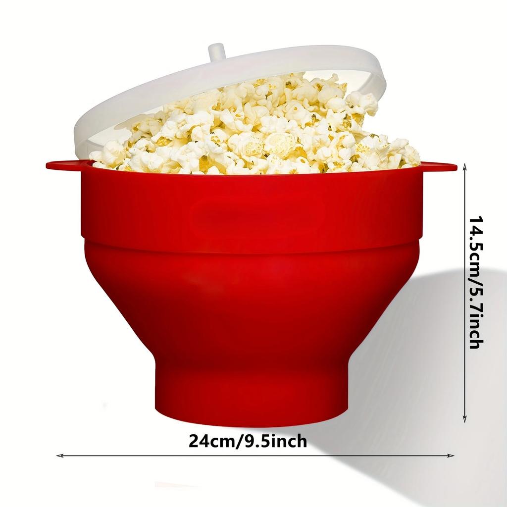 Mikrovågsugn Silikon Popcorn Maker Livsmedelskvalitet Vikbar Hög Kvalitet Kök Enkla Verktyg DIY Gör Popcorn Hink Skål med Lock Skålar