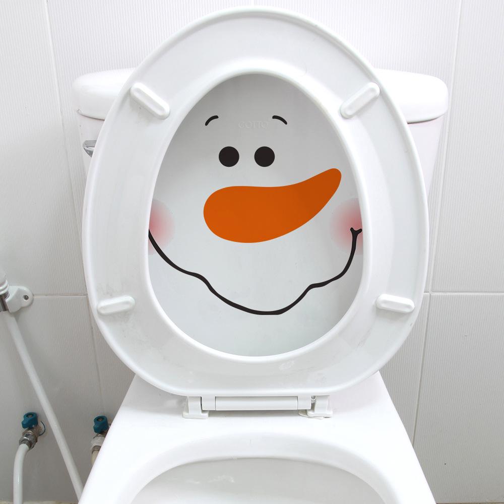 Christmas Toilet Waterproof Wall Sticker - Moisture-Proof PVC Bathroom Decor