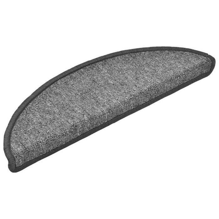 VidaXL Tapis d'escalier 30 pièces 56 x 17 x 3 cm Gris foncé Demi-rond 3365734