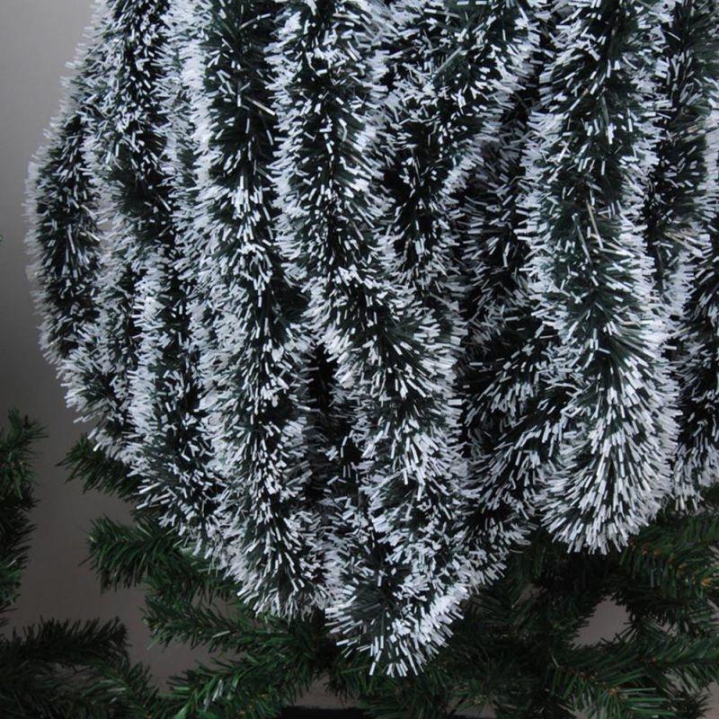 Weihnachtliche dunkelgrüne weiße Bandgirlande zum Aufhängen, Schnurdekoration