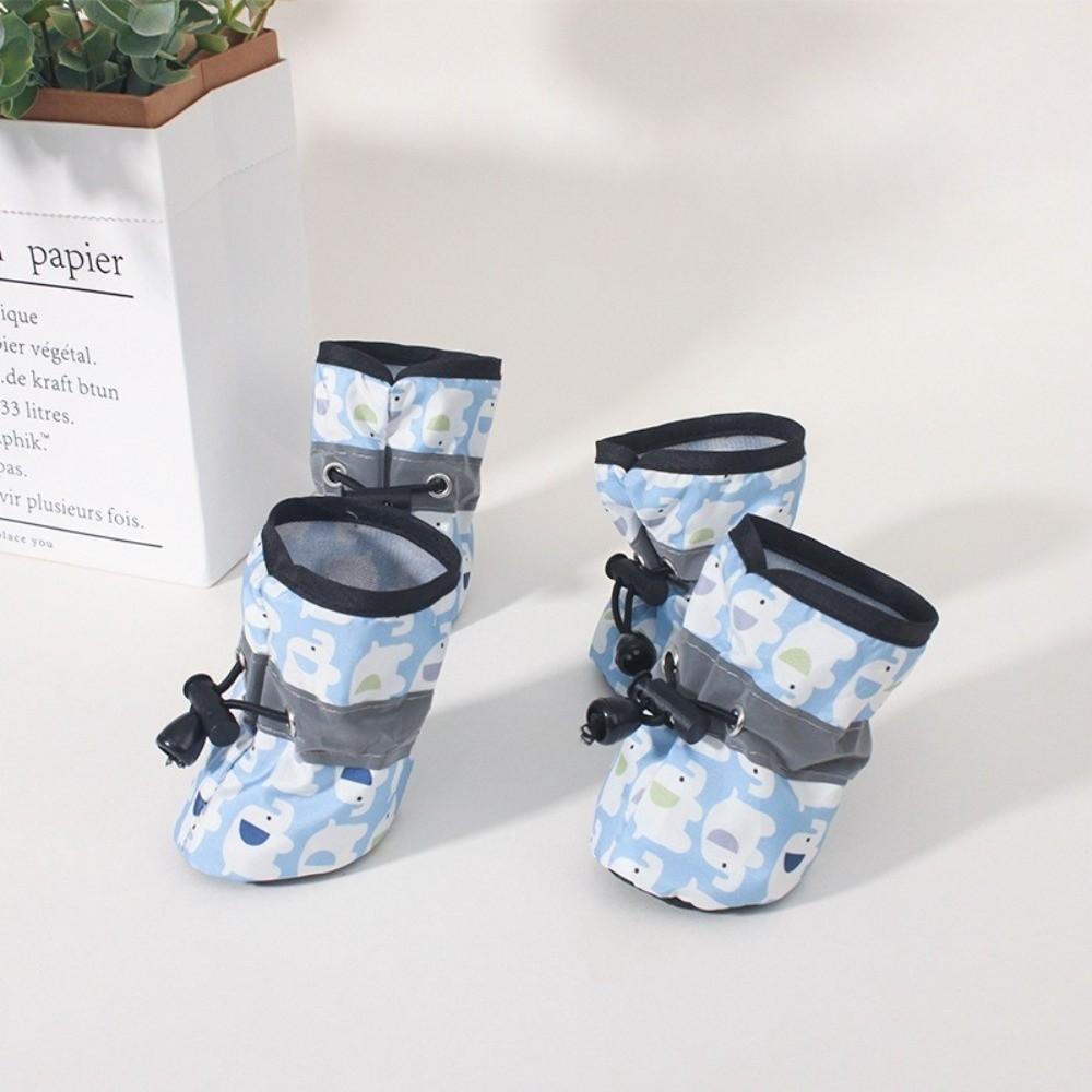 4Pcs Anti-slip Pet Shoes Plush Pet Snow Boots Fashion Winter Dog Shoes for Small Medium Dog