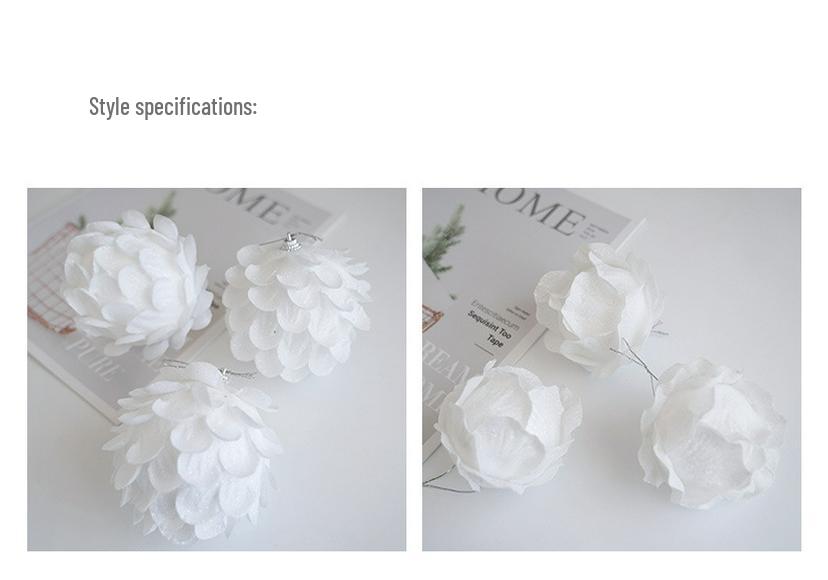 White Glitter Petal Foam Christmas Ball Ornaments for Tree Decorations