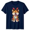 Shiba Inu Christmas Lights Reindeer Antlers Holidays Dog Unisexs Unisexs Graphic Tee