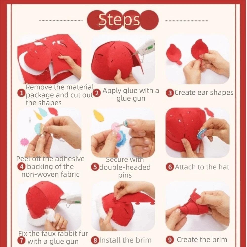 Plush Handmade Headwear DIY Material Package Headwear Props New Lion Dance Hat Festival Atmosphere