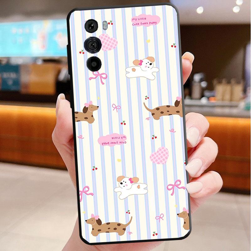 Phone Case For Motorola Edge 60 50 40 Pro 60 50 40 30 Ultra Neo Fusion Moto G Stylus G Cute Cartoon Dachshund Dog