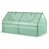 Raised Garden Bed with Greenhouse, Steel Planter Box with Plastic Cover, Roll Up Window, Dual Use for Flowers, Vegetables, Fruits and Herbs